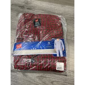 Hanes Men's Woven Plaid Sleepwear Pajama Set Style 91002